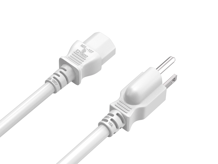 CompuCablePlusUSA NEMA 5-15P to IEC 60320 C13 North American Standard Power Cord 