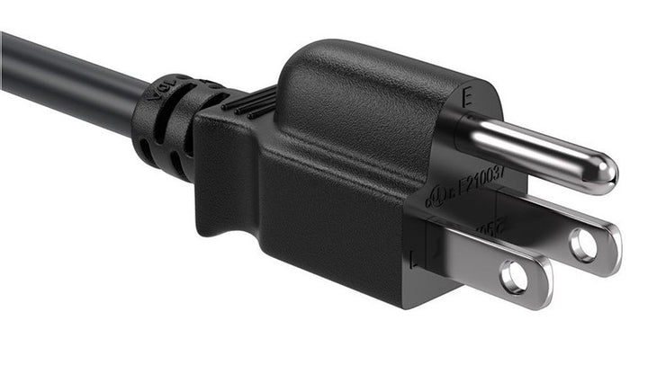 CompuCablePlusUSA NEMA 5-15P North American Standard Power Cord Black Color
