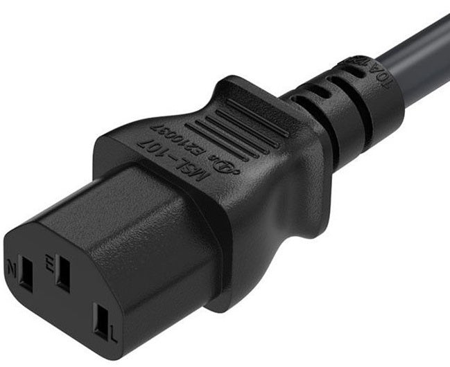 CompuCablePlusUSA IEC 60320 C13 North American Standard Power Cord Black Color