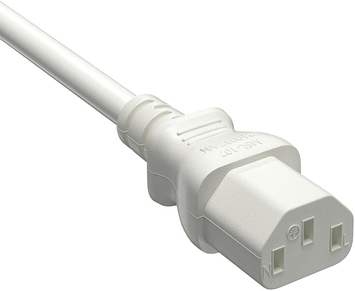 CompuCablePlusUSA.com C13 Extension Power Cord, 14AWG, White Color.
