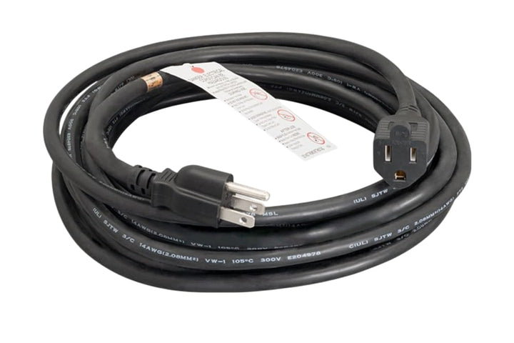 CompuCablePlusUSA.com NEMA 5-15P to 5-15R Outdoor Heavy-Duty Extension Cord, 14AWG, Black Color. 