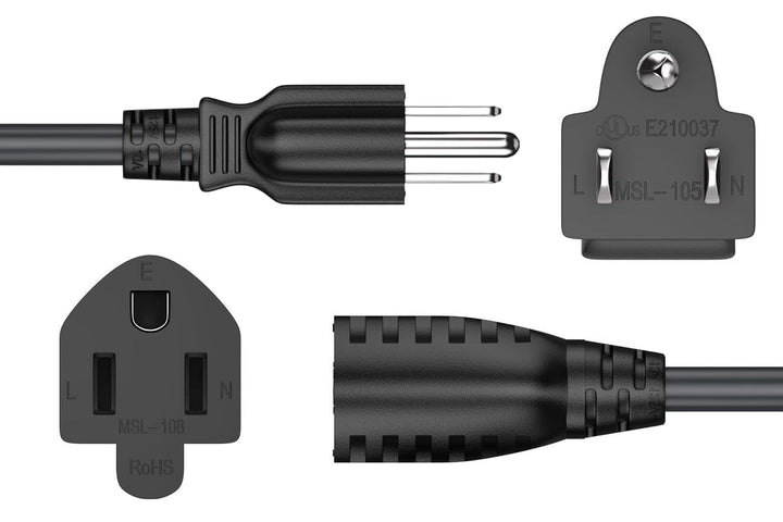 CompuCablePlusUSA.com NEMA 5-15P to 5-15R Outdoor Heavy-Duty Extension Cord, 14AWG, Black Color. 