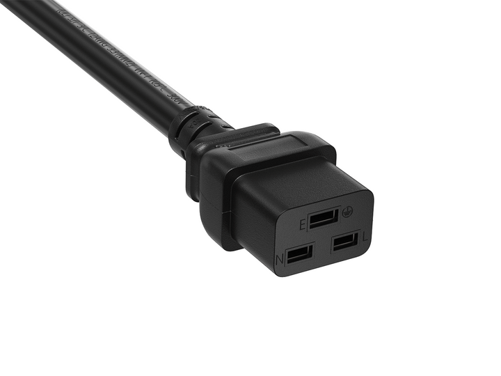 CompuCablePlusUSA IEC 60320 C19 Heavy Duty Extension Jumper Cord Black Color.
