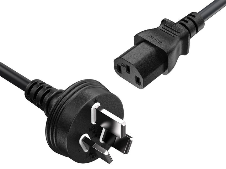 CompuCablePlusUSA AS/NZS 3112 to IEC 60320 C13 AC Power Cord Black Color.