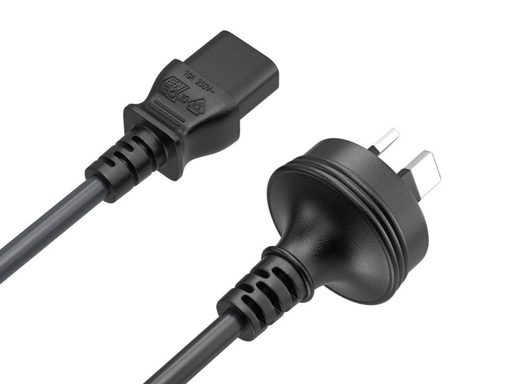 CompuCablePlusUSA AS/NZS 3112 to IEC 60320 C13 AC Power Cord Black color. 