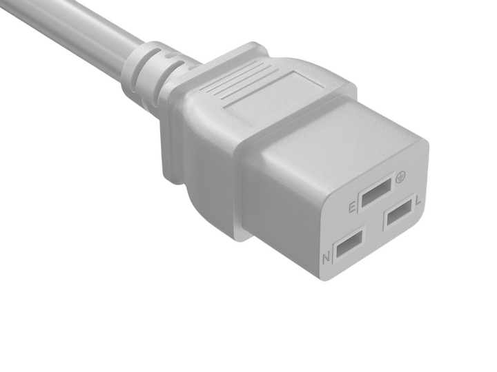CompuCablePlusUSA IEC 60320 C19 Heavy Duty Data Center Jumper Cord White Color.
