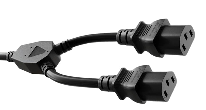 CompuCablePlusUSA.com IEC 60320 C13 x 2 Y-Splitter Power Cord - Black.
