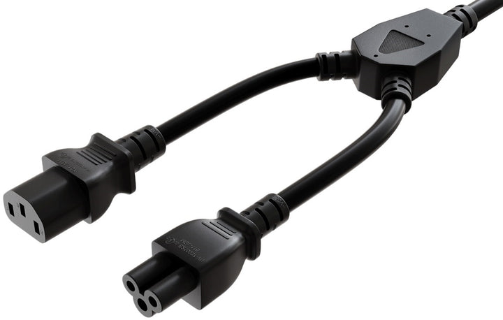 CompuCablePlusUSA.com C13 & C5 Y-Splitter Power Cord, 18AWG, Black Color.