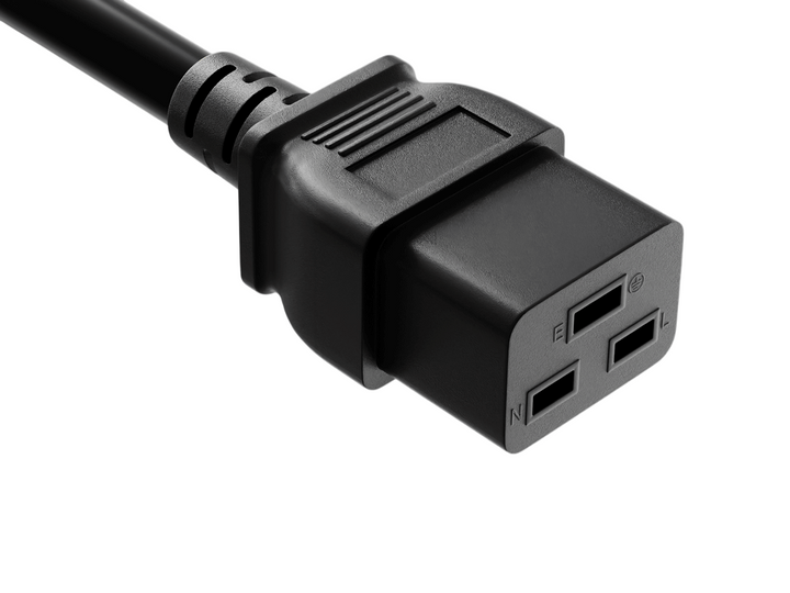 CompuCablePlusUSA IEC 60320 C19 Heavy Duty Power Cord Black Cord.