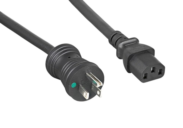 CompuCablePlusUSA NEMA 5-15P to C13 Hospital Grade Power Cord – 18AWG SJT, 10A/125V, UL Certified, Black, 3/6/10/15 FT