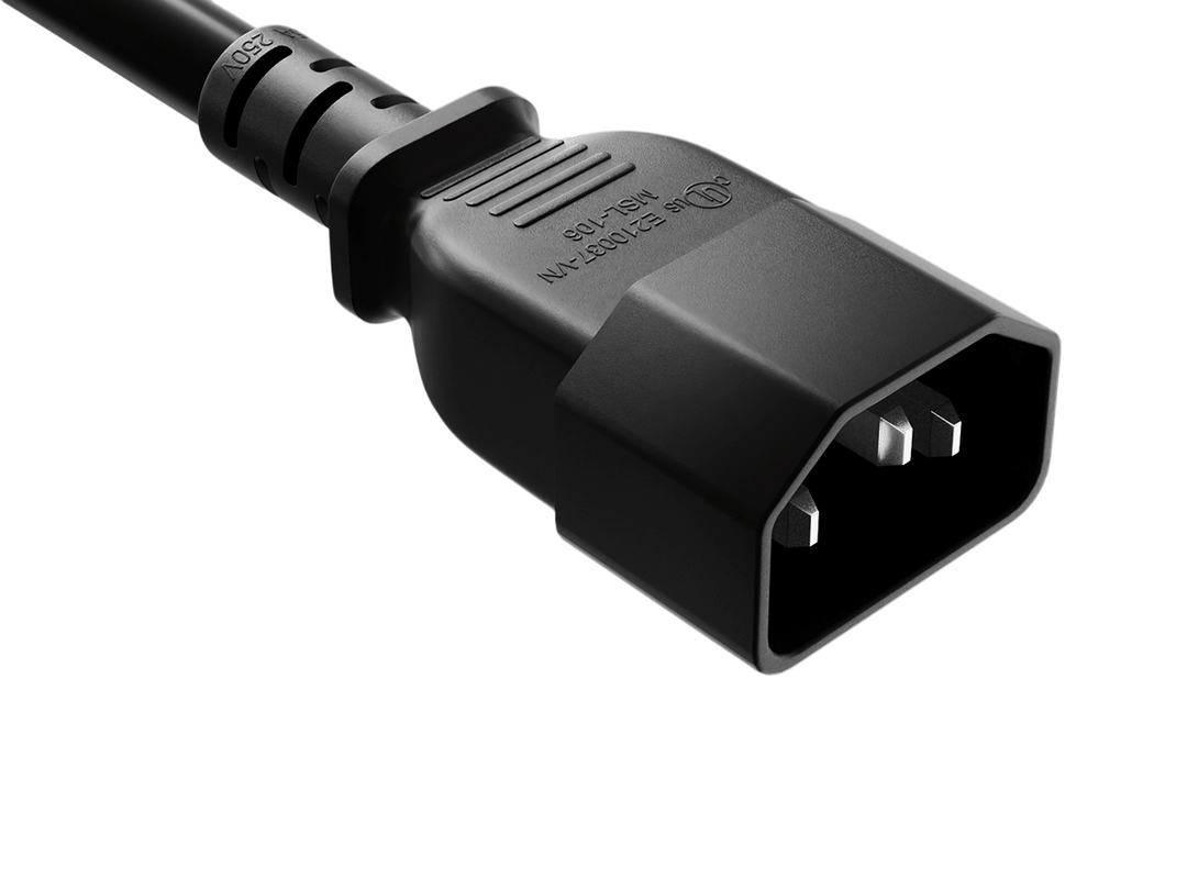 CompuCablePlusUSA IEC 60320 C14 Heavy Duty Data Center Jumper  Cord Black Color.