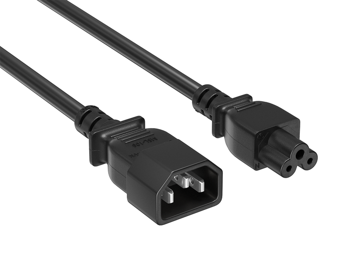 CompuCablePlusUSA IEC 60320 C14 to C5 Jumper Cord Black Color.