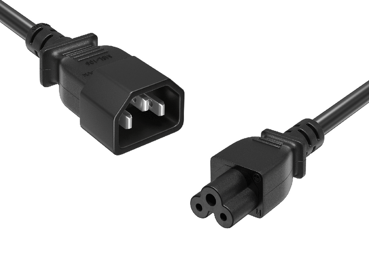 CompuCablePlusUSA IEC 60320 C14 to C5 Jumper Cord Black Color.