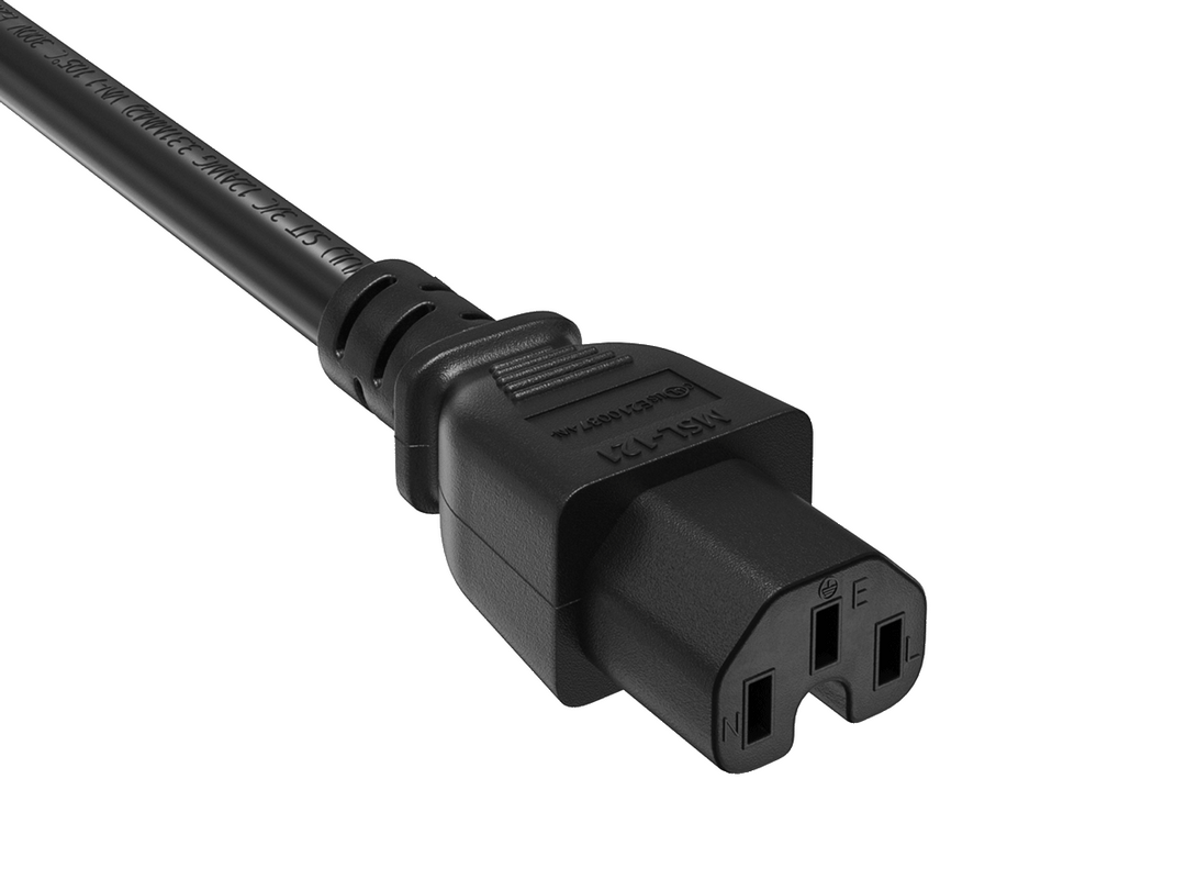 CompuCablePlusUSA C15 Heavy Duty Jumper Cord Black Color.