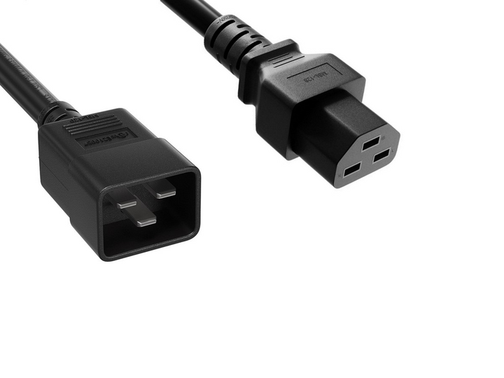 CompuCablePlusUSA IEC 60320 C20 to C21 Heavy Duty Data Center Jumper Cord Black Color.