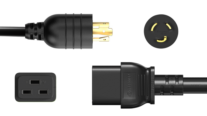 CompuCablePlusUSA NEMA L5-20P to C19 Twist-Lock Power Adapter Cord