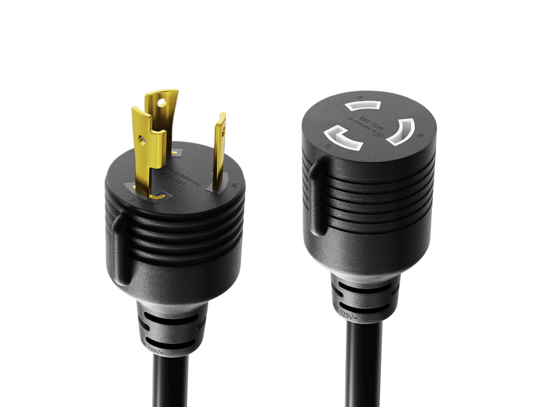 CompuCablePlusUSA NEMA L5-30P to L5-30R Twist-Lock Heavy-Duty Power Extension Cord 
