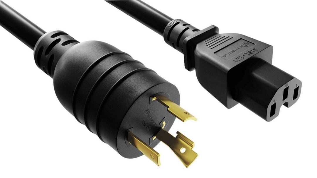 CompuCablePlusUSA NEMA L6-20P to C15 Twist-Lock Power Adapter Cord 