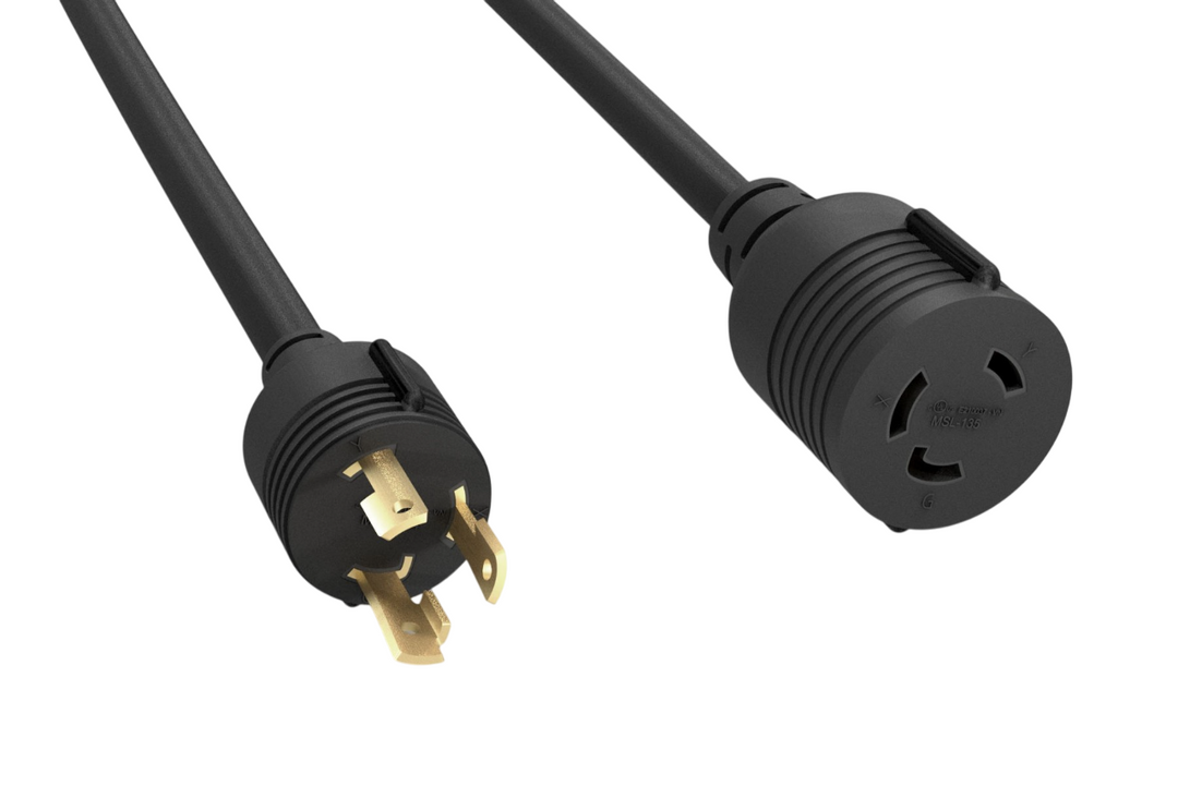 CompuCablePlusUSA NEMA L6-30P to L6-30R Twist-Lock Heavy-Duty Power Extension Cord 