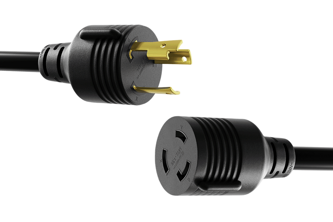 CompuCablePlusUSA NEMA L6-30P to L6-30R Twist-Lock Heavy-Duty Power Extension Cord 
