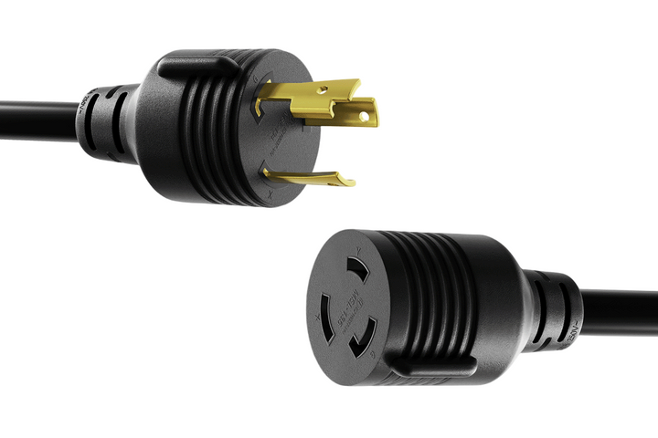 CompuCablePlusUSA NEMA L6-30P to L6-30R Twist-Lock Heavy-Duty Power Extension Cord 