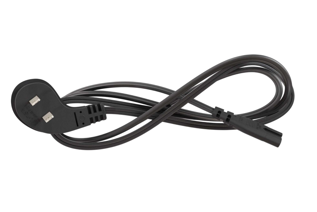 CompuCablePlusUSA Ultra Low Profile 45° Angled NEMA 1-15P to C7 Non-Polarized Figure-8 Power Cord 