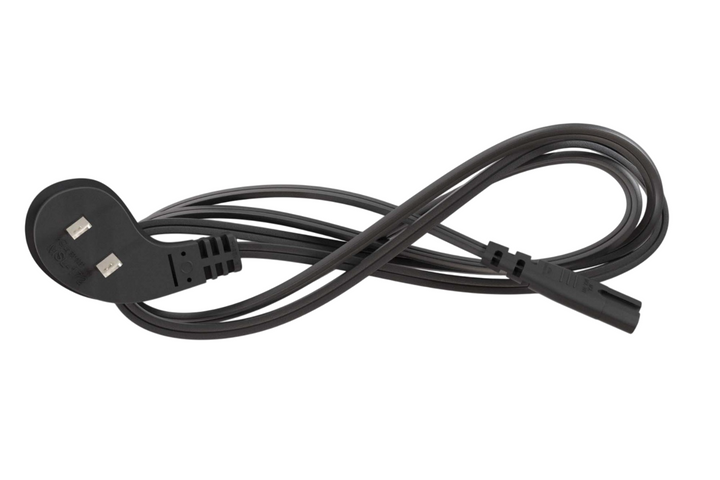 CompuCablePlusUSA Ultra Low Profile 45° Angled NEMA 1-15P to C7 Non-Polarized Figure-8 Power Cord 