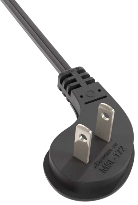 CompuCablePlusUSA Ultra Low Profile 45° Angled NEMA 1-15P Power Cord 