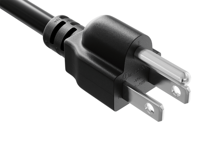 CompuCablePlusUSA NEMA 5-15P Power Cord Black Color.