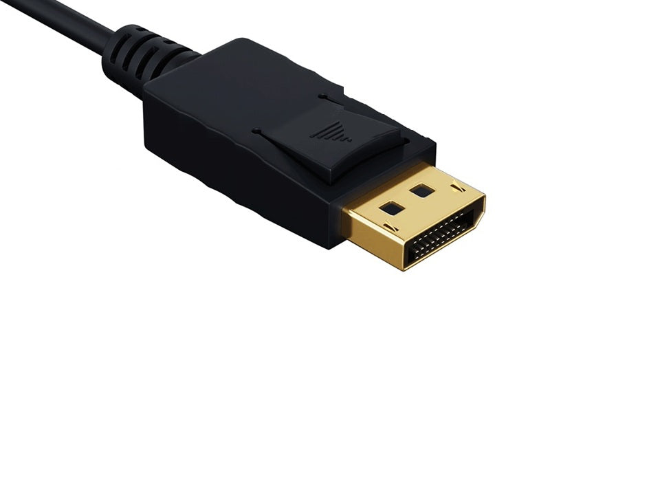 CompuCablePlusUSA DisplayPort Male to HDMI Male 4K Cable, Premium 28AWG Cord Compliant with DP 1.2 & HDMI 1.4b Black.