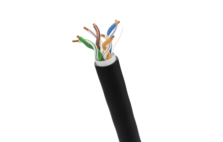 CompuCablePlusUSA Cat5E Direct Burial Outdoor Bulk Ethernet Cable 1000 FT, CMX/UV Rated, Bare Copper, 350MHz Gigabit, UTP 24 AWG