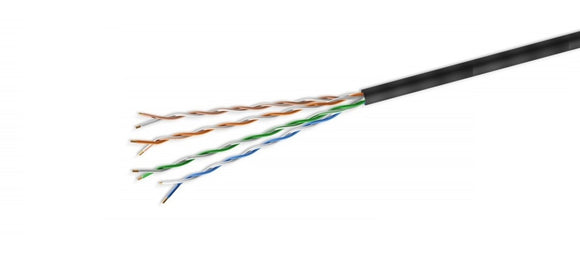 CompuCablePlusUSA Cat6E Direct Burial Outdoor Bulk Ethernet Cable 1000 FT, CMX/UV Rated, Bare Copper, 550 MHz Gigabit, UTP 23 AWG