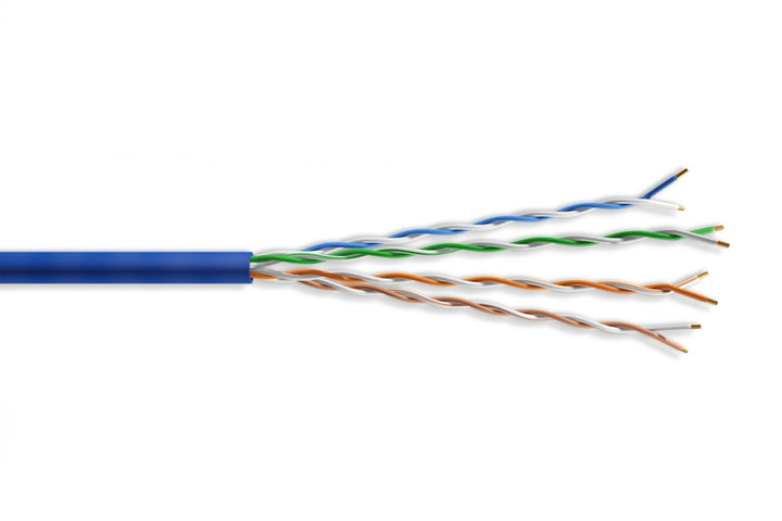 CompuCablePlusUSA.com CAT6A Slim 28 AWG Unshielded CM Rated - Stranded Ethernet Bulk Cable, 10 Gigabit Network LAN Wire, UTP Internet Cable 1000 FT. CAT.6A Ethernet Bulk Cable Features 28 AWG Stranded Bare Copper Conductors and 4 Twisted Pairs with a Spline Core Separator.
