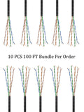 CompuCablePlusUSA Cat6 Slim Ethernet Bulk Cable 1000 FT, CM Rated, Bare Copper, Gigabit, UTP 28 AWG Stranded