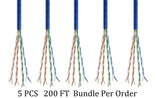 CompuCablePlusUSA Cat6 Slim Ethernet Bulk Cable 1000 FT, CM Rated, Bare Copper, Gigabit, UTP 28 AWG Stranded
