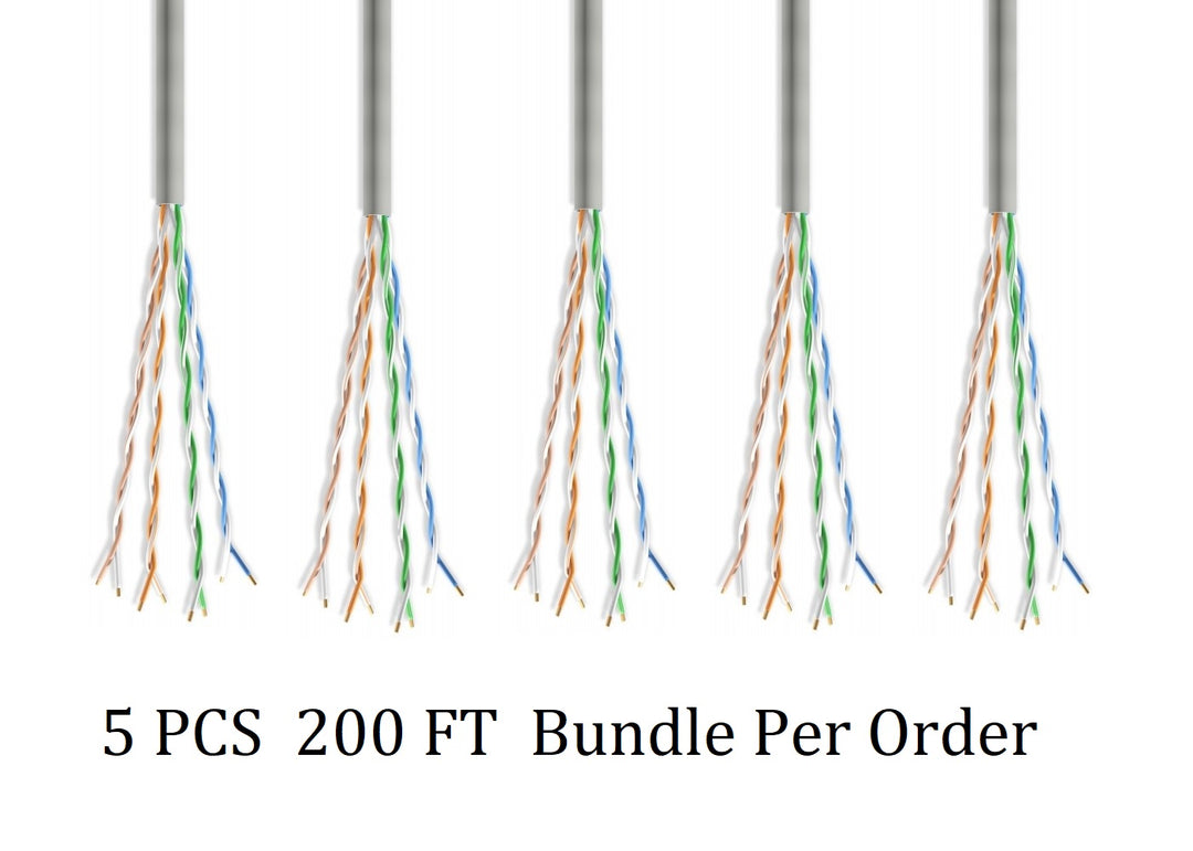 CompuCablePlusUSA Cat6 Slim Ethernet Bulk Cable 1000 FT, CM Rated, Bare Copper, Gigabit, UTP 28 AWG Stranded