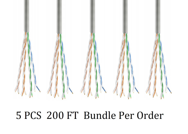 CompuCablePlusUSA Cat6 Slim Ethernet Bulk Cable 1000 FT, CM Rated, Bare Copper, Gigabit, UTP 28 AWG Stranded