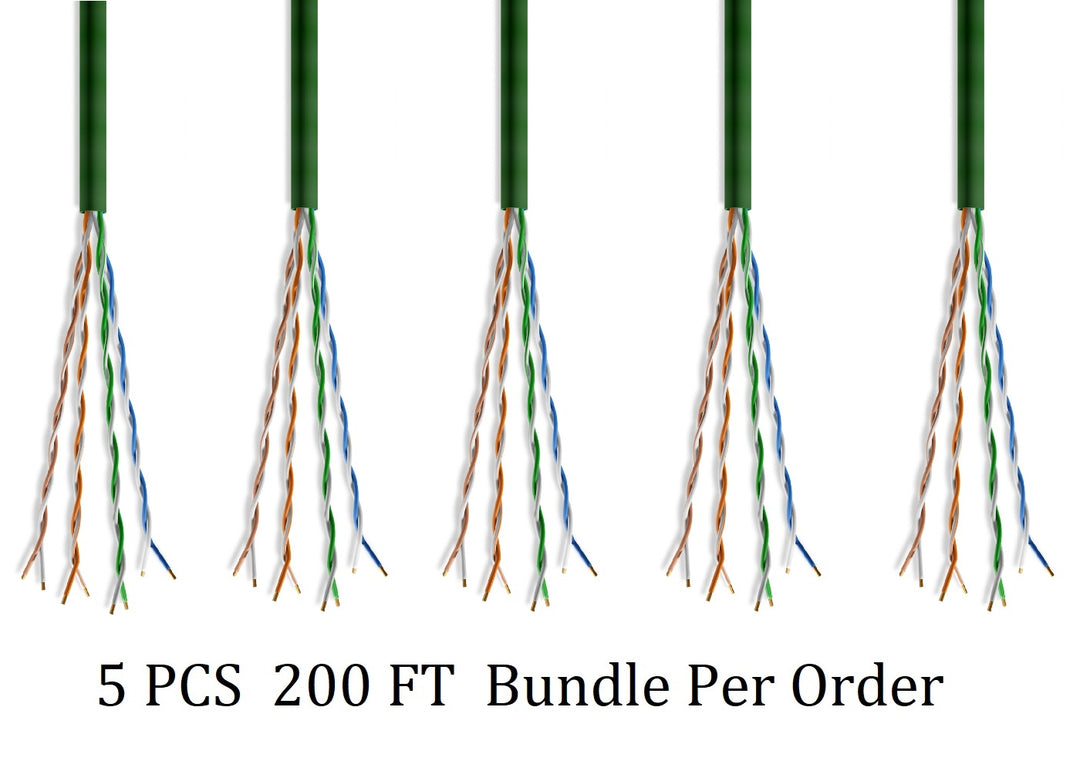 CompuCablePlusUSA Cat6 Slim Ethernet Bulk Cable 1000 FT, CM Rated, Bare Copper, Gigabit, UTP 28 AWG Stranded