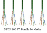 CompuCablePlusUSA Cat6 Slim Ethernet Bulk Cable 1000 FT, CM Rated, Bare Copper, Gigabit, UTP 28 AWG Stranded