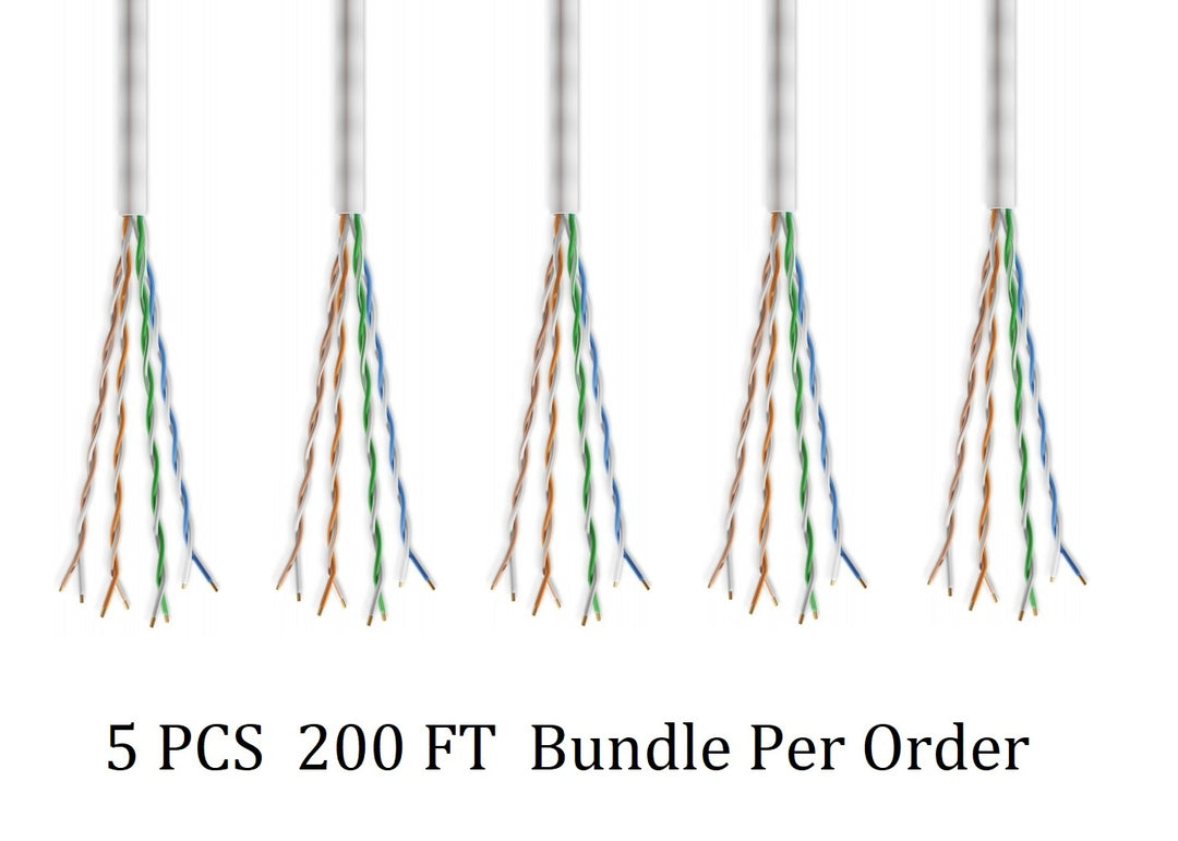 CompuCablePlusUSA Cat6 Slim Ethernet Bulk Cable 1000 FT, CM Rated, Bare Copper, Gigabit, UTP 28 AWG Stranded