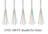 CompuCablePlusUSA Cat6 Slim Ethernet Bulk Cable 1000 FT, CM Rated, Bare Copper, Gigabit, UTP 28 AWG Stranded