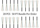 CompuCablePlusUSA Cat6 Slim Ethernet Bulk Cable 1000 FT, CM Rated, Bare Copper, Gigabit, UTP 28 AWG Stranded
