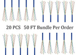 CompuCablePlusUSA Cat6 Slim Ethernet Bulk Cable 1000 FT, CM Rated, Bare Copper, Gigabit, UTP 28 AWG Stranded