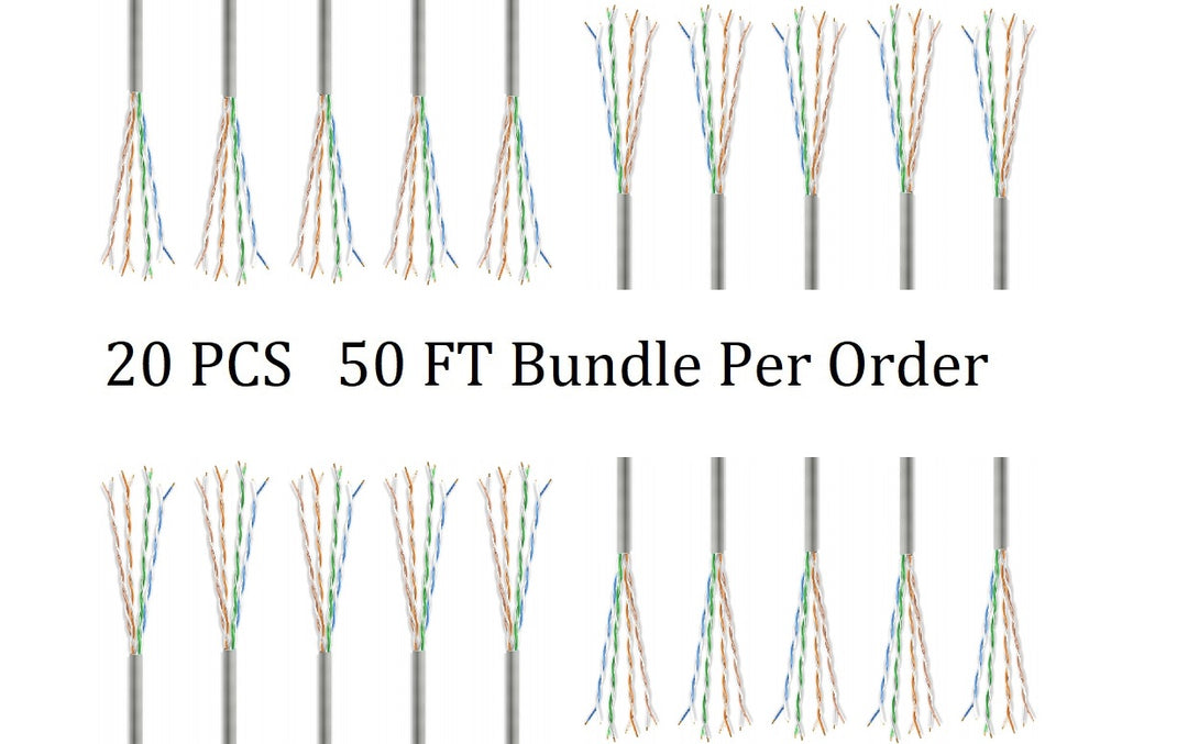 CompuCablePlusUSA Cat6 Slim Ethernet Bulk Cable 1000 FT, CM Rated, Bare Copper, Gigabit, UTP 28 AWG Stranded