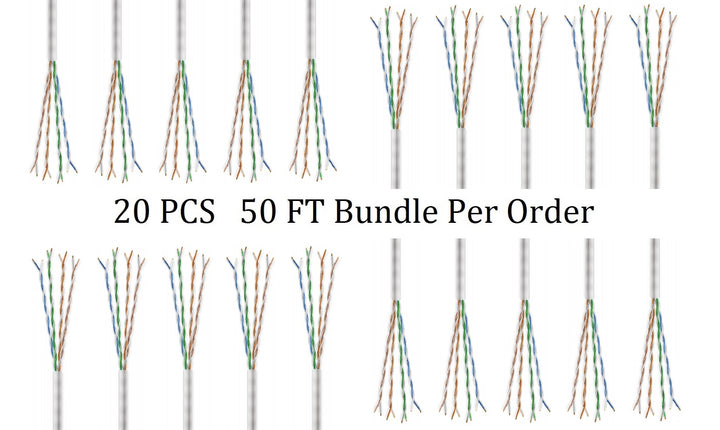 CompuCablePlusUSA Cat6 Slim Ethernet Bulk Cable 1000 FT, CM Rated, Bare Copper, Gigabit, UTP 28 AWG Stranded
