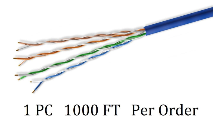 CompuCablePlusUSA Cat6 Slim Ethernet Bulk Cable 1000 FT, CM Rated, Bare Copper, Gigabit, UTP 28 AWG Stranded