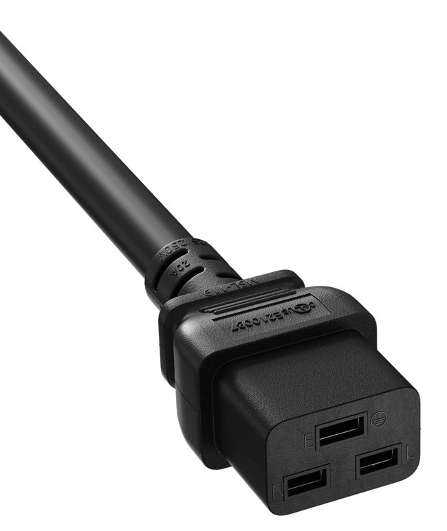 CompuCablePlusUSA.com IEC 60320 C19 Heavy Duty Server Power Cord, 12AWG, Black Color.