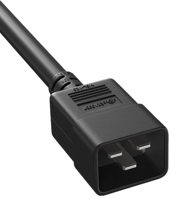 CompuCablePlusUSA.com IEC 60320 C20 Heavy Duty Extension Jumper Power Cord, 12AWG, Black Color.