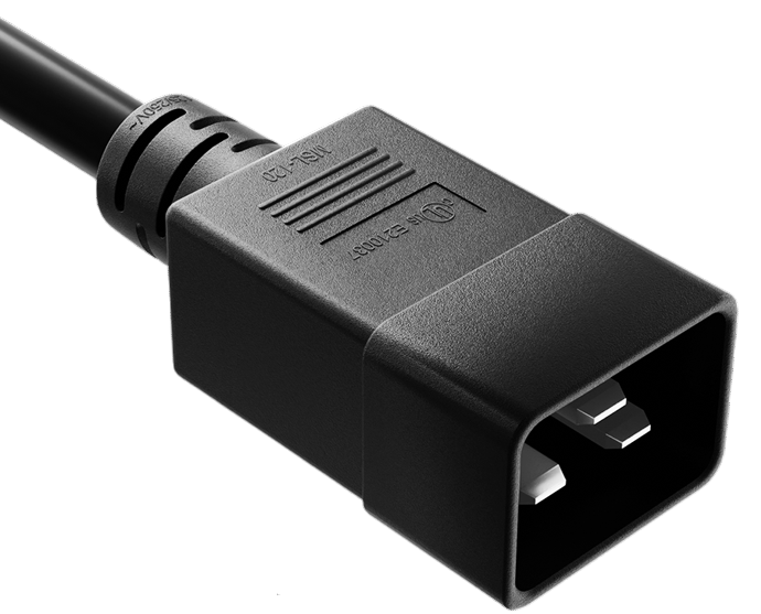 CompuCablePlusUSA IEC 60320 C20  Heavy Duty Data Center Jumper Cord Black Color.