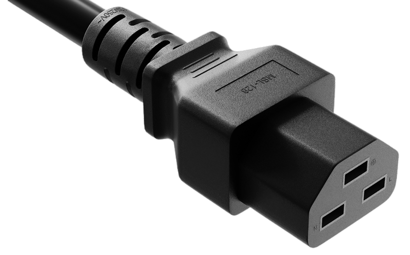 CompuCablePlusUSA IEC 60320 C21 Heavy Duty Data Center Jumper Cord Black Color.